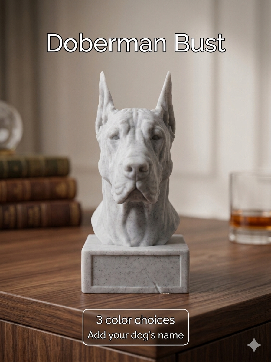 Dog Bust Statue - 3 choice of colors - add your dogs name
